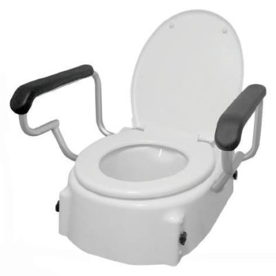 Raised Toilet Seat with Armrests