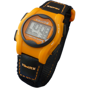 VibraLITE MINI - Velcro Orange Black Band - 12 Alarm Vibrating Watch TTW-VM-VOR